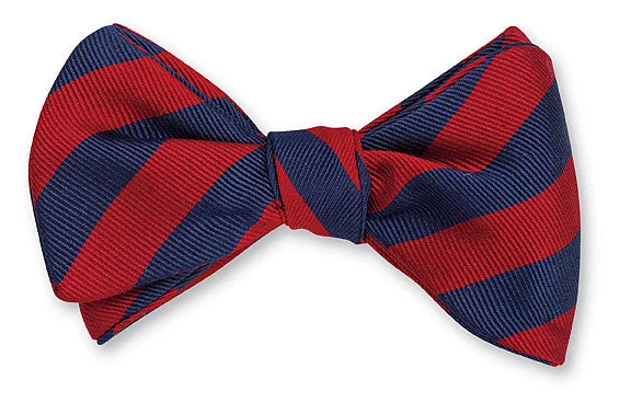 Navy/Red Bar Stripes Bow Tie - B671