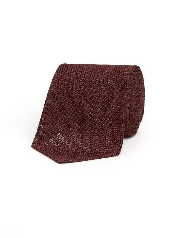 Bigi Fine Silk Grenadine Tie: Burgundy