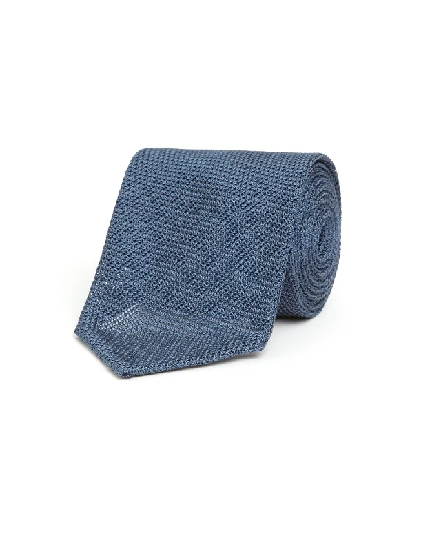 Bigi Fine Silk Grenadine Tie: Air Force Blue