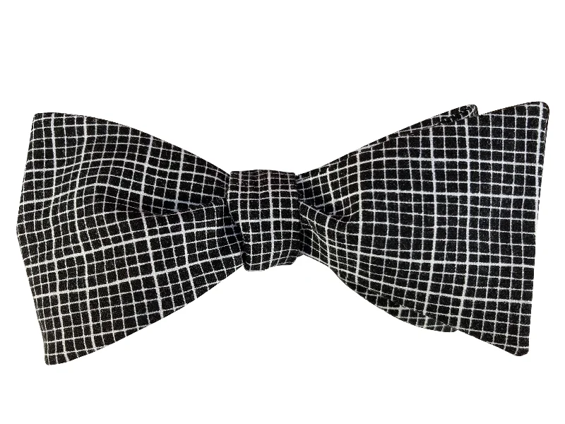 Black and White Check Bow Tie