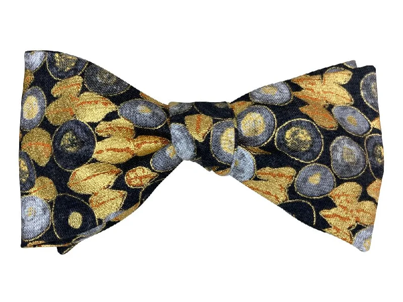 Black & Gold Pebbles Bow Tie