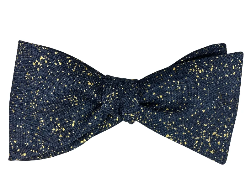 Black & Gold Splashes Bow Tie