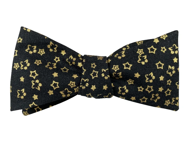 Black & Gold Stars Bow Tie