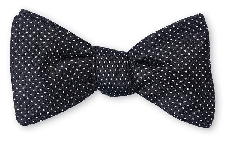 Black Runnymede Pin Dots Bow Tie - B4947