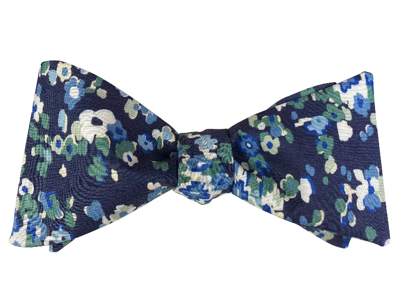 Blue Flowers in the Rain Bow Tie