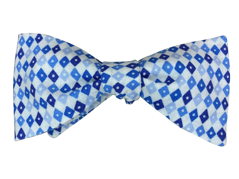 Blue Harlequin Bow Tie