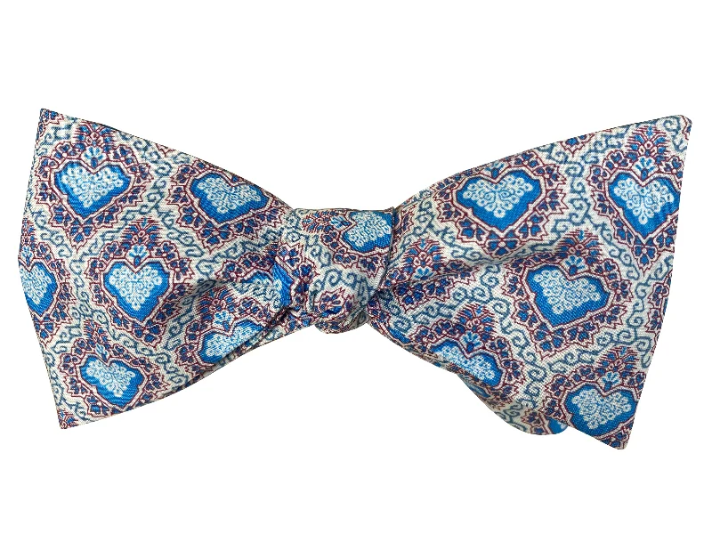 Blue King of Hearts Bow Tie