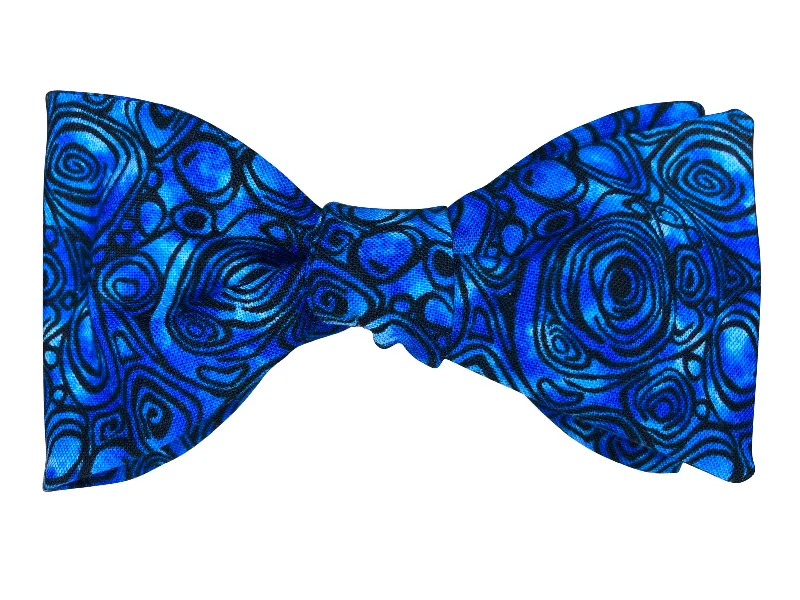 Blue Peacock Eyes Bow Tie