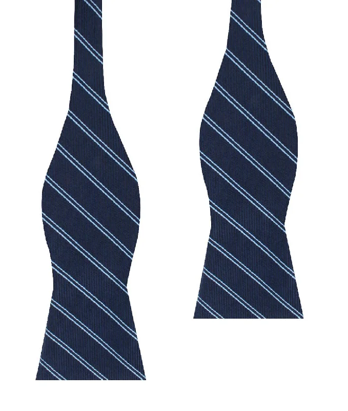 Brooklyn Navy Blue Striped Self Bow Tie