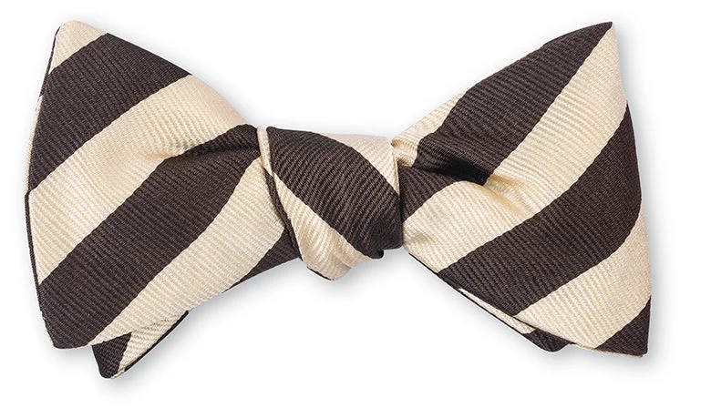 Brown/Cream Bar Stripes Bow Tie - B4956