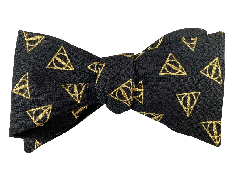 Deathly Hallows Black & Gold Bow Tie