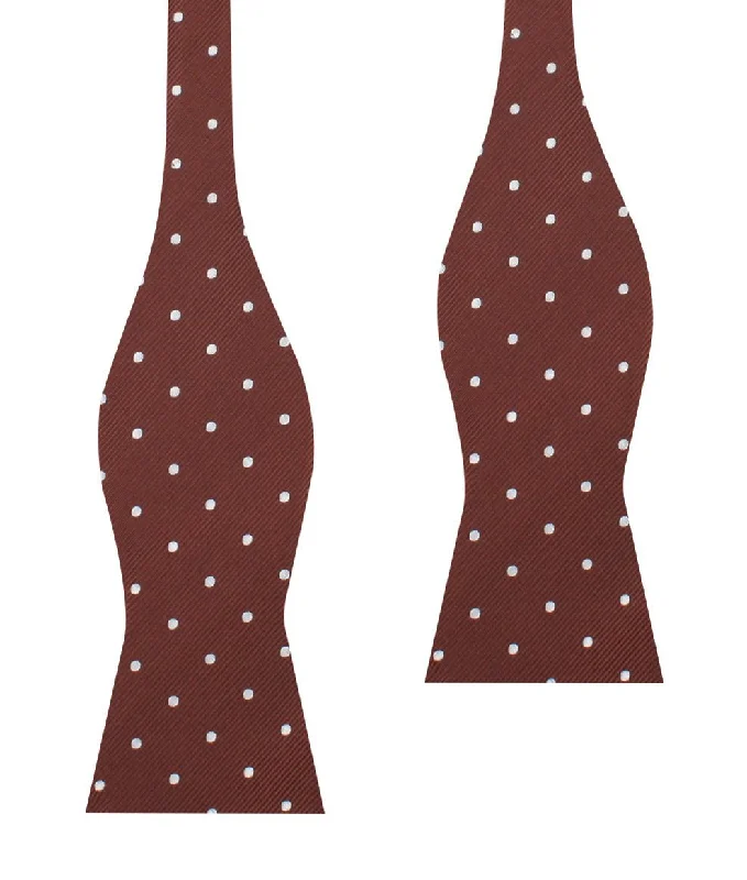 Desert Brown Polka Dots Self Bow Tie