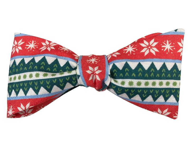 Fair Isle Christmas Stripe Bow Tie