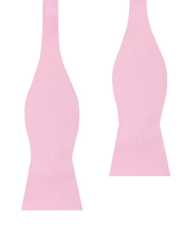 Flamingo Pink Twill Self Bow Tie