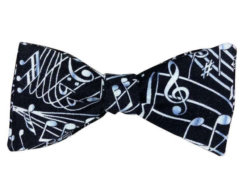 Funky Black Music Bow Tie