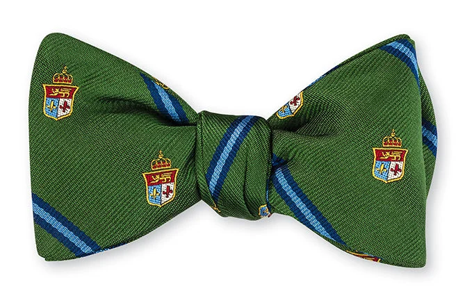 Green Heraldic Stripes Bow Tie - B5323