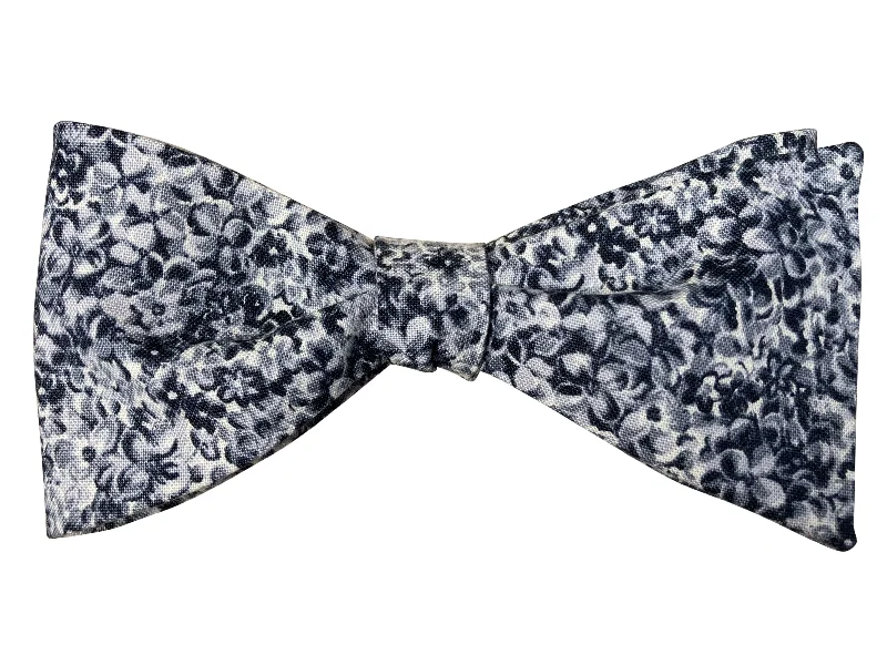 Grey Floral Bow Tie