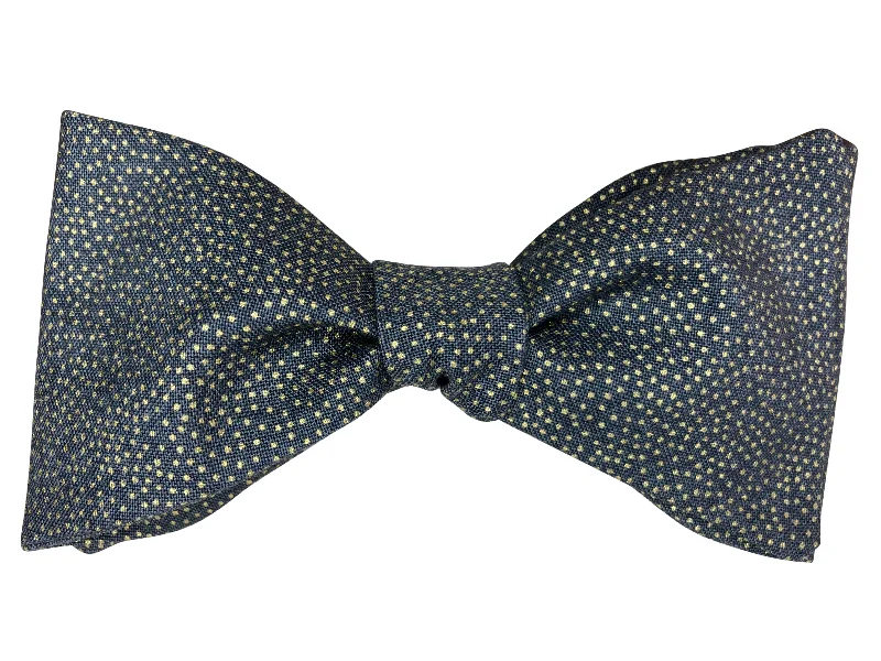 Grey & Gold Dotty Bow Tie