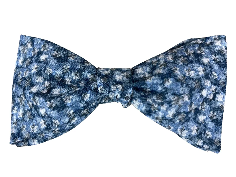 Grey Misty Floral Bow Tie