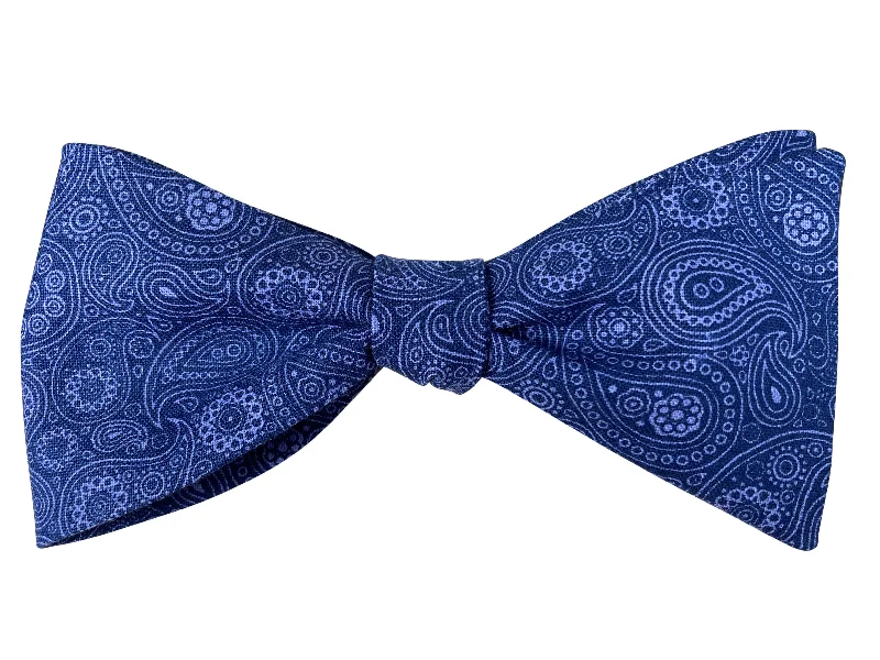 Indigo Paisley Bow Tie