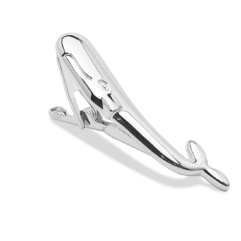 Killer Whale Silver Tie Bar