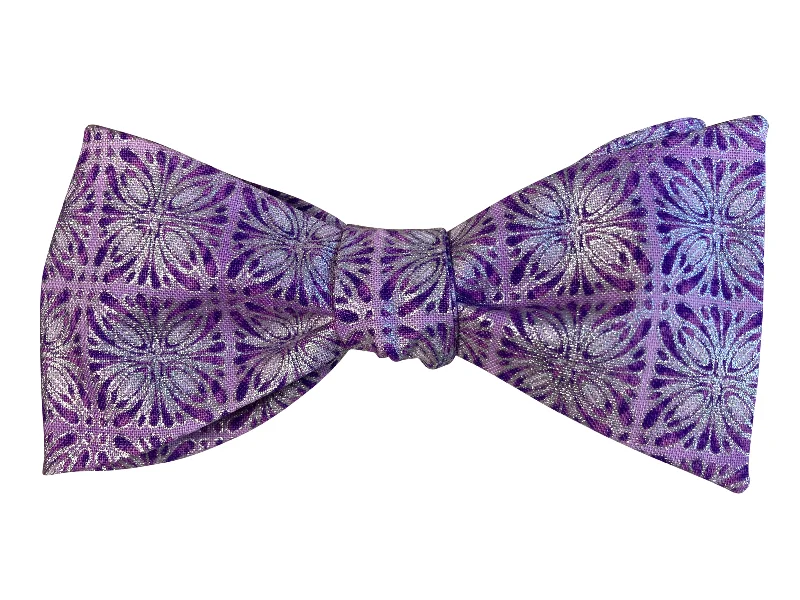 Mauve & Silver Bow Tie