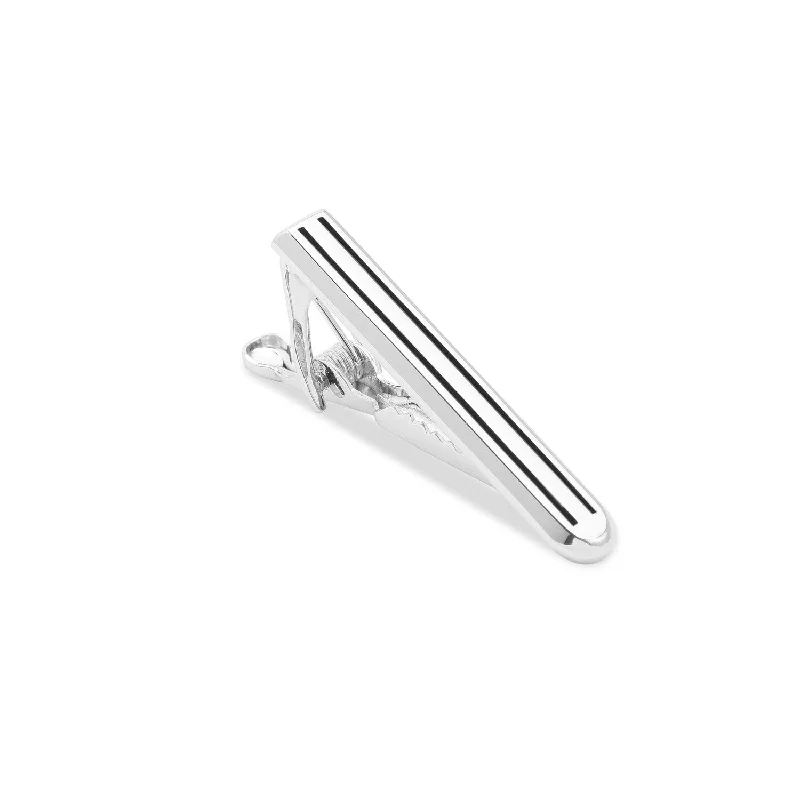 Mini Silver Pinstripe Tie Bar