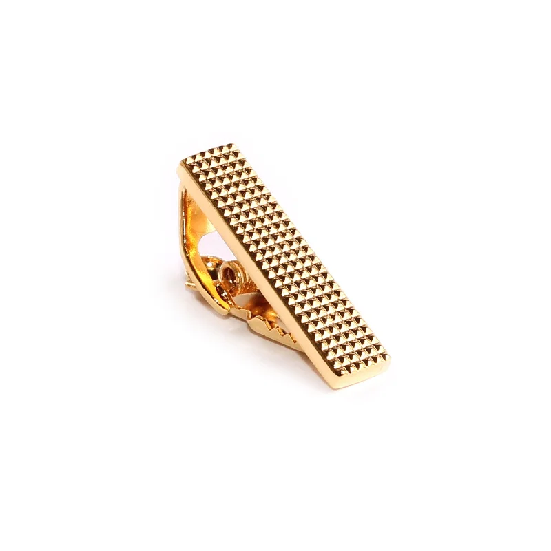 Mini Studded Gold Skinny Tie Bar