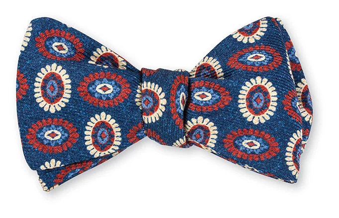 Navy Boone Ovals Bow Tie - B5343