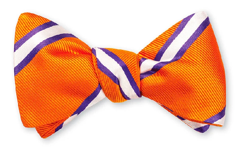 Orange Butler Stripes Bow Tie - B4986