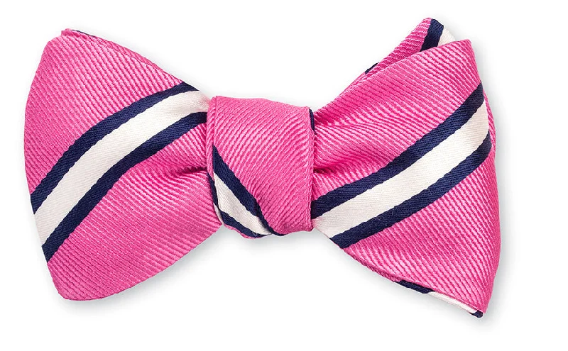 Pink Butler Stripes Bow Tie - B4988