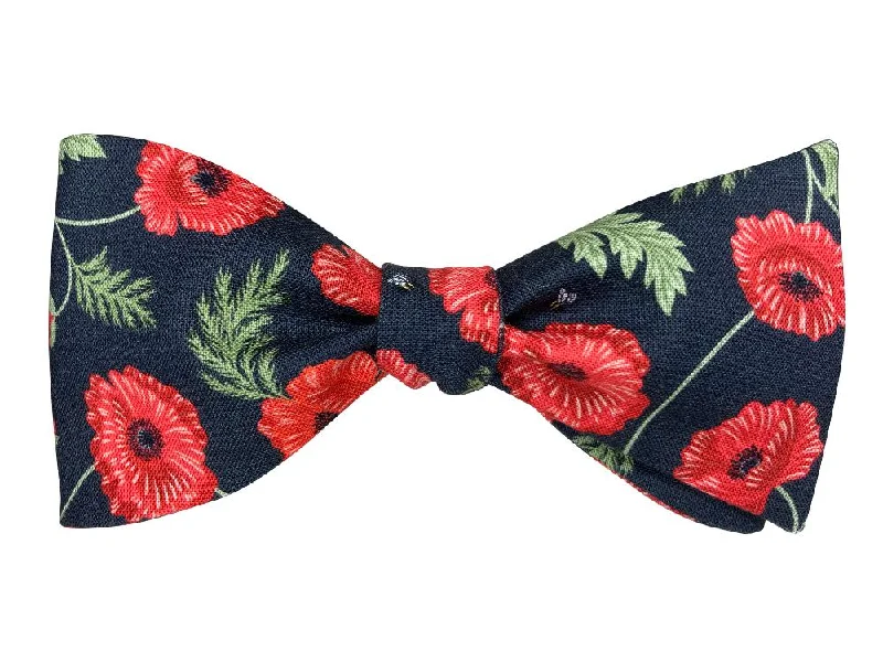 Poppies & Bees Bow Tie