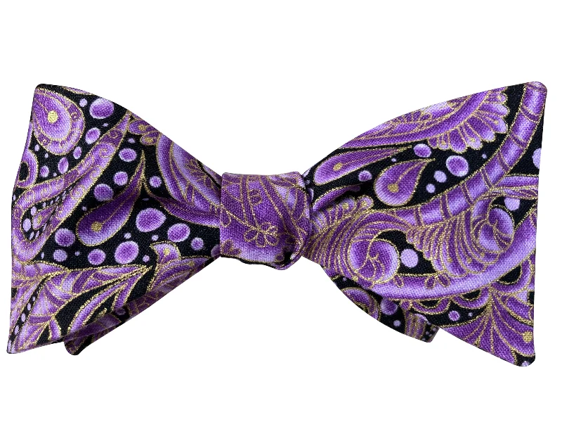 Purple Paisley Bubbles Bow Tie