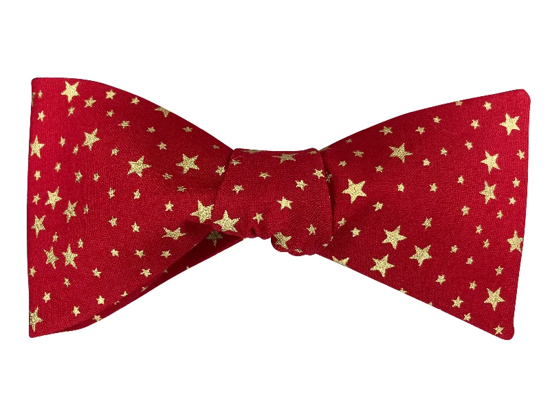 Red and Gold Stars Bow Tie