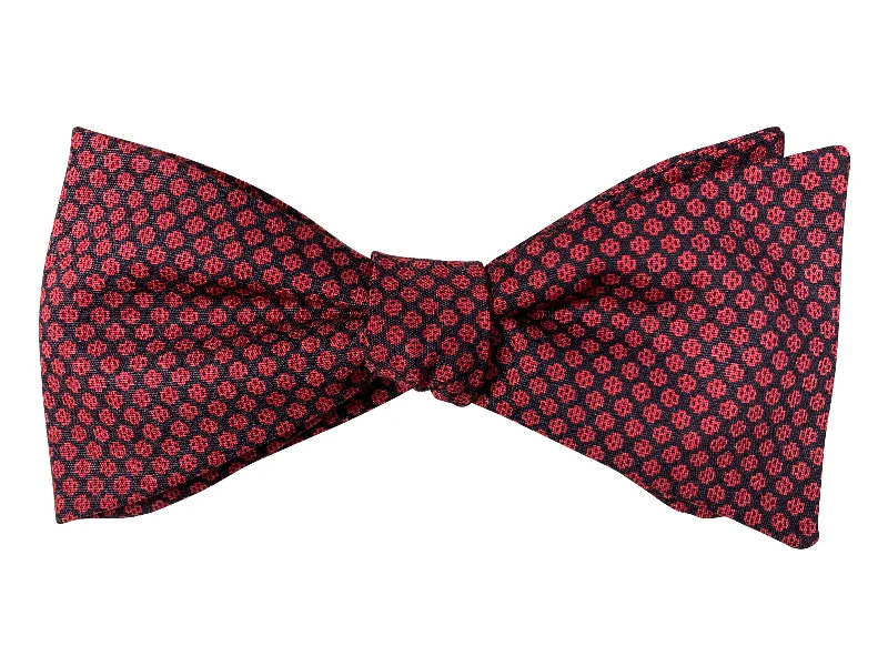 Red & Black Lotus Bow Tie