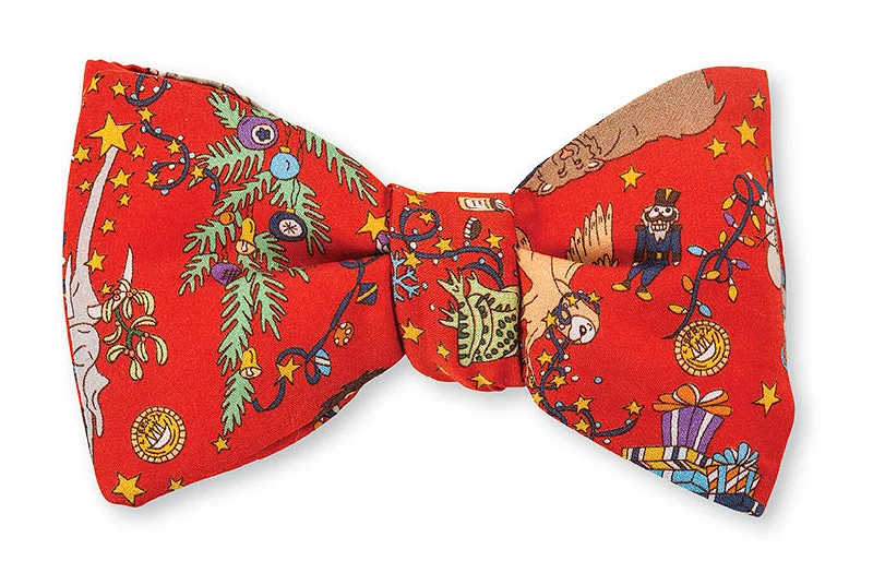 Red Liberty Christmas Bow Tie - B5412