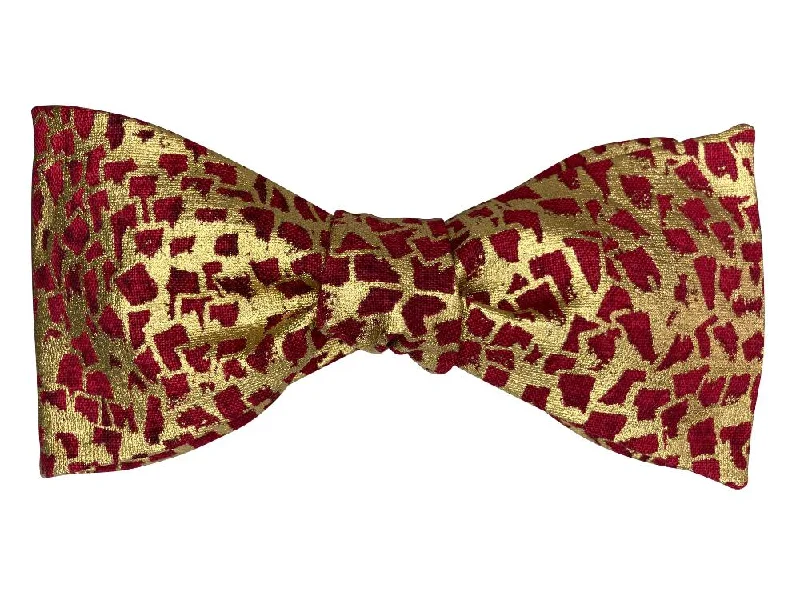 Red & Metallic Gold Bow Tie