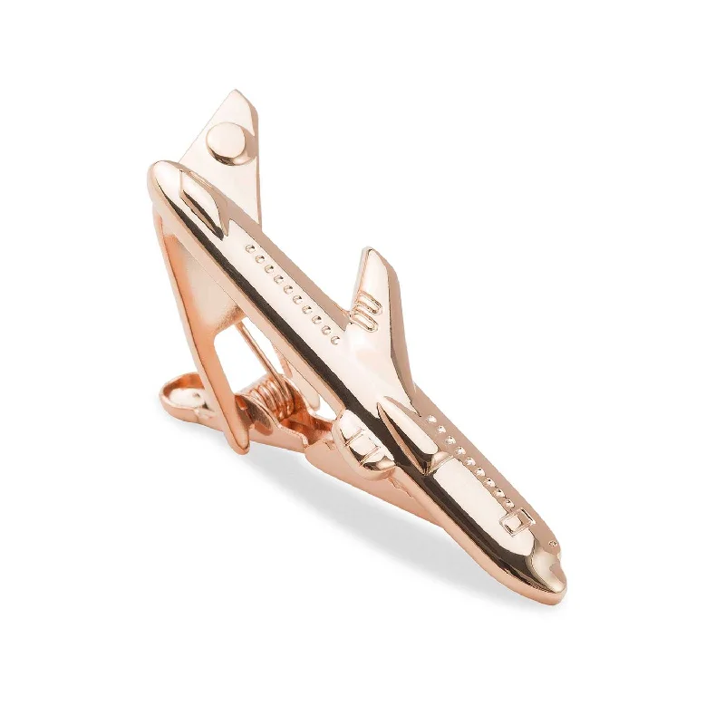 Rose Gold Airplane Tie Bar