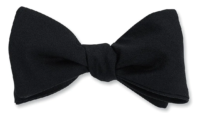 Solid Black Cotton Bow Tie - B110