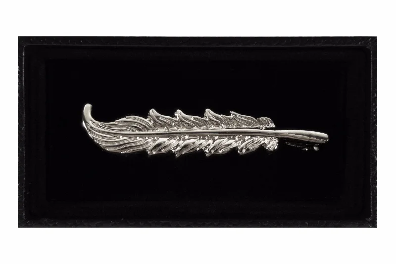 Silver Feather Tie Clip