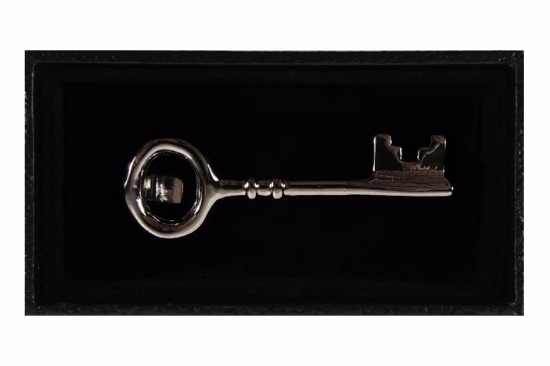 Gun Metal Black Key Tie Clip