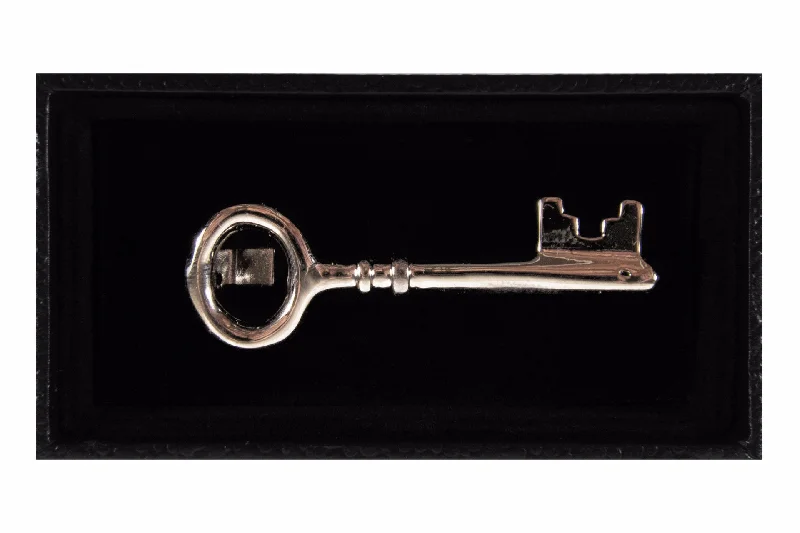 Silver Key Tie Clip