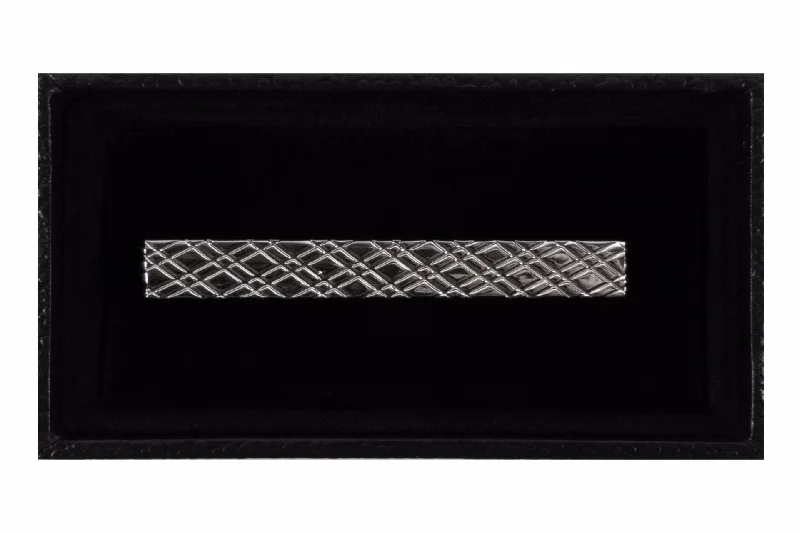 Silver Lattice Tie Clip