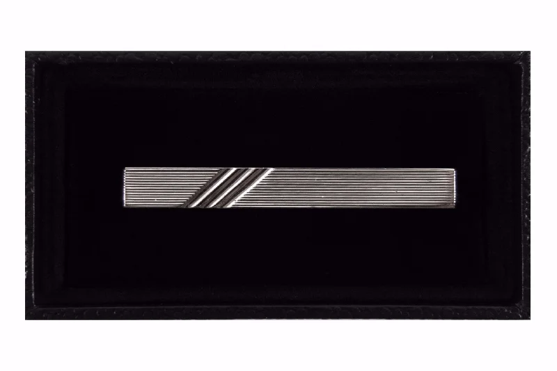 Silver Three Stripes Tie Clip