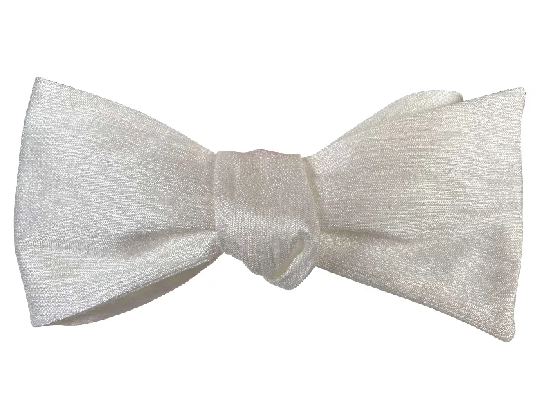 White Silk Bow Tie