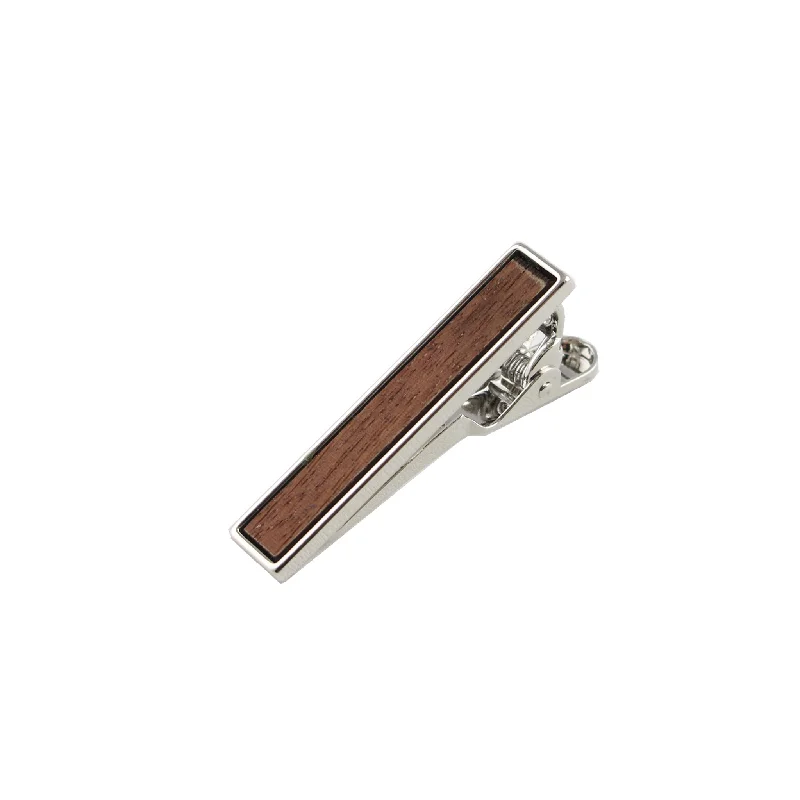 Macaranduba Wooden Inlay-Silver Tie Bar