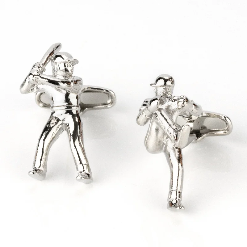 Baseball Pitcher and Batter Cufflinks