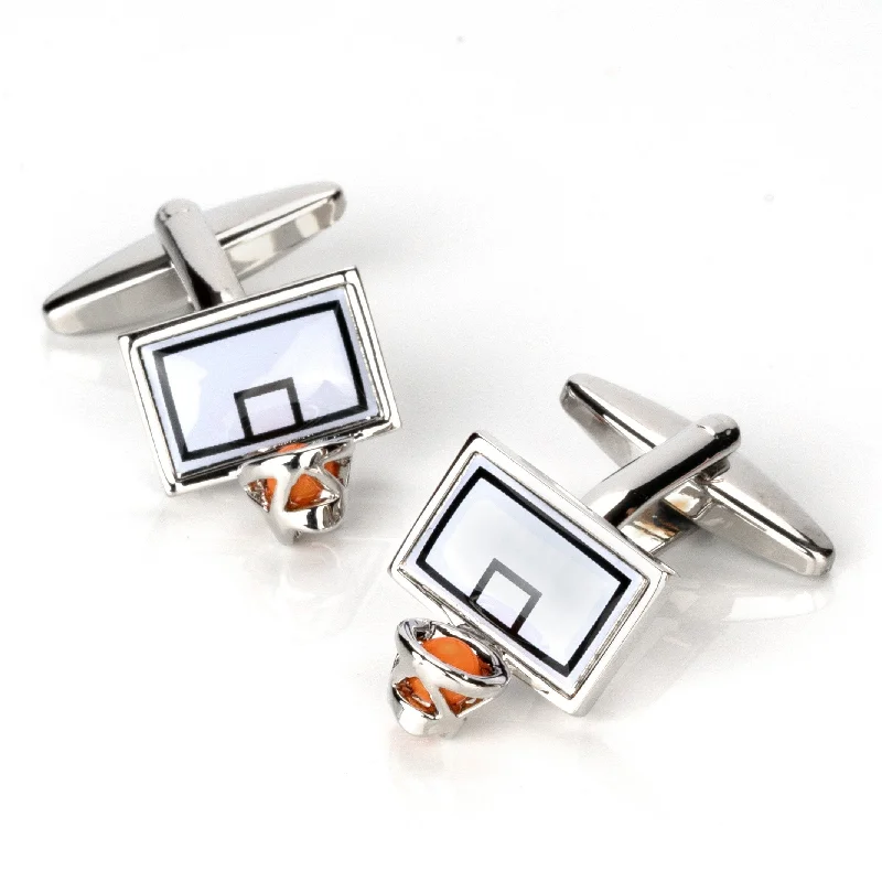 Basketball Backboard and Ring Cufflinks