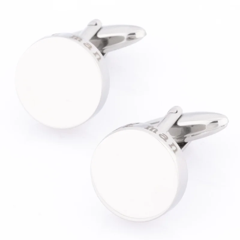 Best Man Laser Etched Round Engravable  Wedding Cufflinks