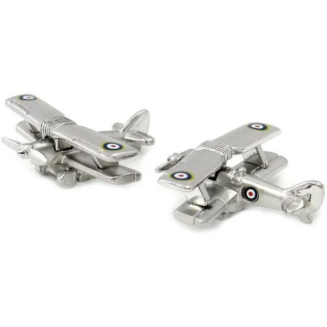 BiPlane Military Aircraft Cufflinks